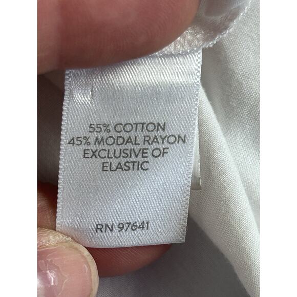 J.Jill Poplin Smocked Off The Shoulder 3/4 Poet Sleeve‎ White Blouse Size 2X - Picture 8 of 12